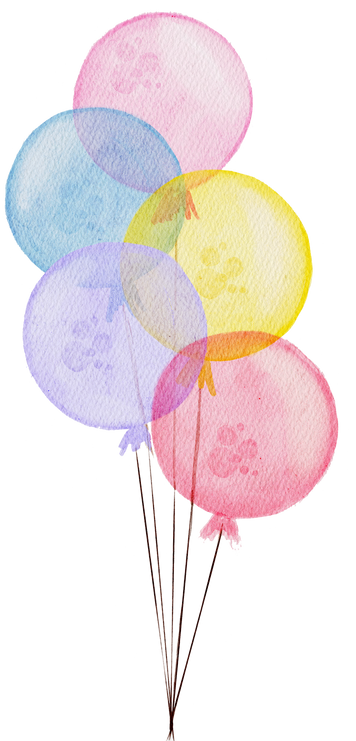 Watercolor Bunch of Colorful Balloons Icon