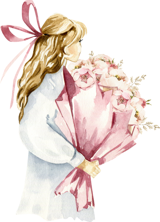 Watercolor Woman clipart. Digital Mother's day image png.